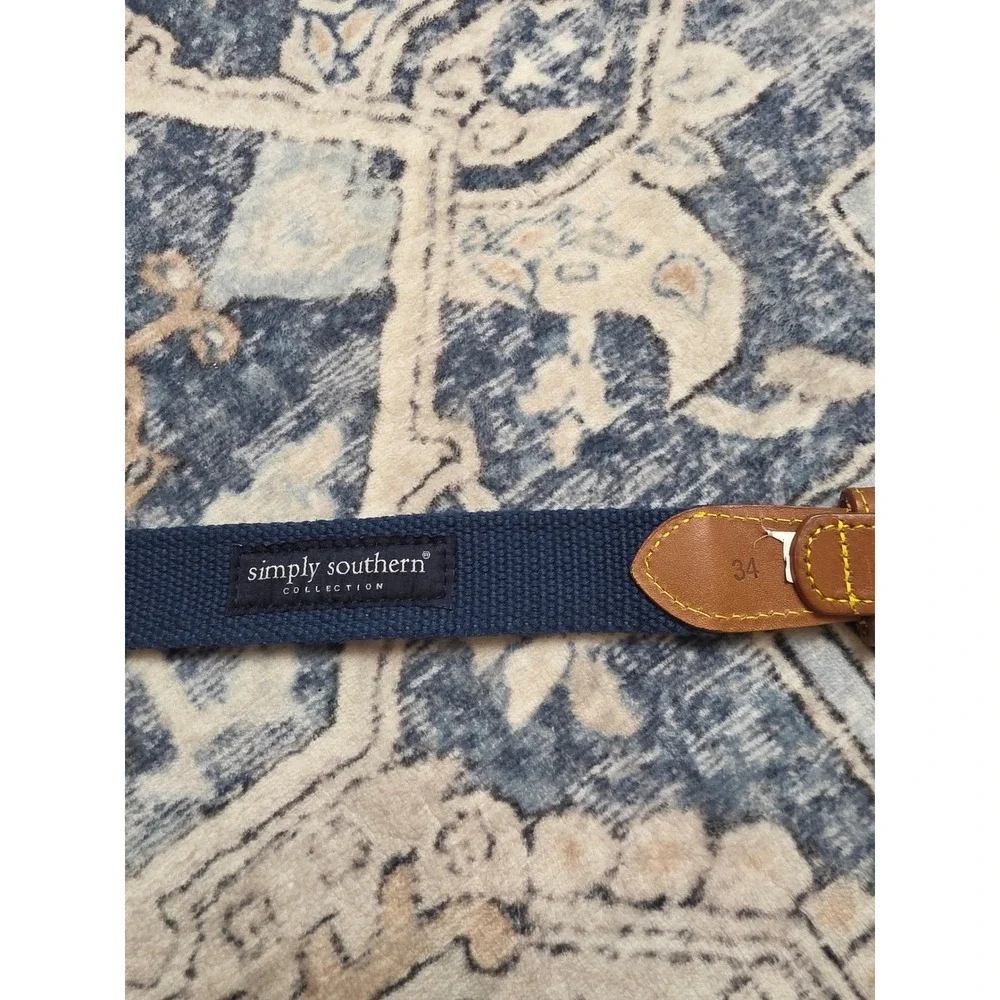 Simply Southern Men's Size 34 Swordfish Crescent Moon Preppy Resortwear Belt